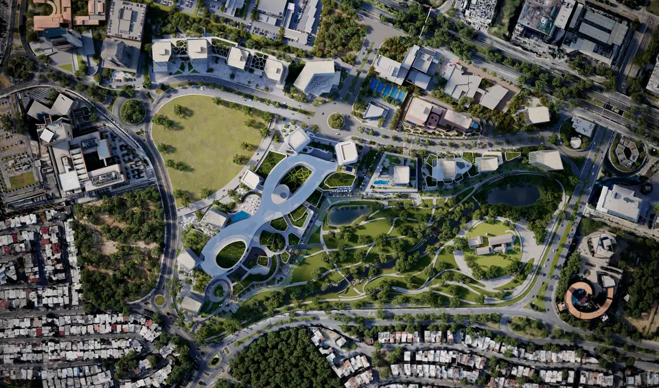 Master plan de Zul en vista cenital
